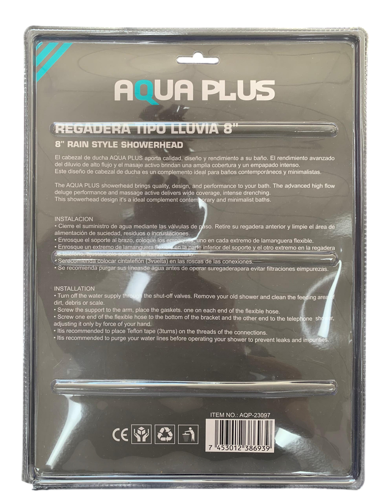 DUCHA PLAFON CUADRADA  8¨