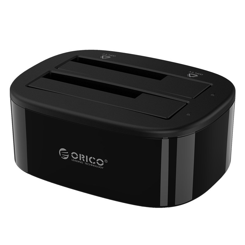 ORICO 6228US3 - DOCKING DE 2 LECTOR / 3.5 Y 2.5 / SOPORTA HASTA 10TB / COLOR NEGRO