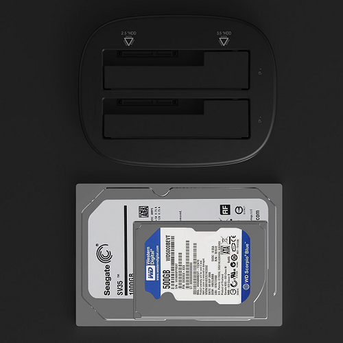 ORICO 6228US3 - DOCKING DE 2 LECTOR / 3.5 Y 2.5 / SOPORTA HASTA 10TB / COLOR NEGRO