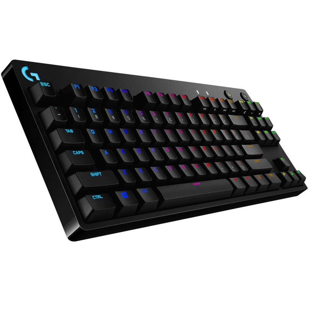 LOGITECH PRO / TECLADO MECANICO TKL / TECLAS GX BLUE CLICKY / LIGHTSYNC RGB LIGHTING / 12 TECLAS PROGRAMABLE / IDIOMA INGLES