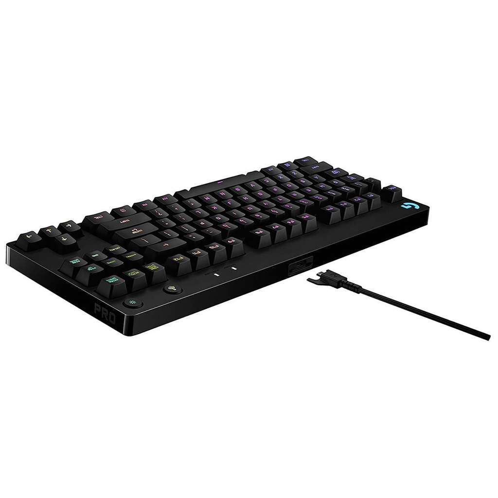 LOGITECH PRO / TECLADO MECANICO TKL / TECLAS GX BLUE CLICKY / LIGHTSYNC RGB LIGHTING / 12 TECLAS PROGRAMABLE / IDIOMA INGLES