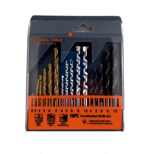 BROCA DE 16 PIEZAS ( BARRENA DE TALADRO)