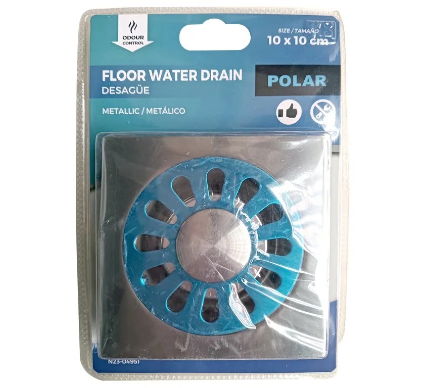 TAPA DE DESAGUE P/ DUCHA ( ACERO INOX) 10X10CM