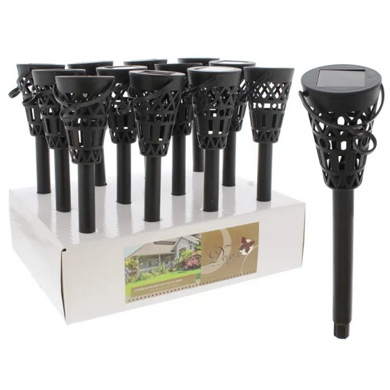 LAMPARA SOLAR LED PARA JARDIN 7.5X7.5X37 CM