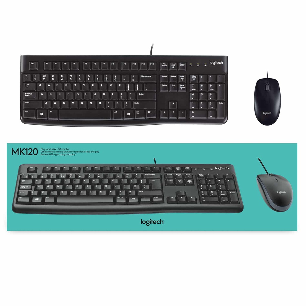 COMBO TECLADO RATÓN LOGITECH MK120 USB NEGRO