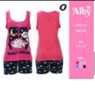 PIJAMA DAMA CAMISETA Y SHORT