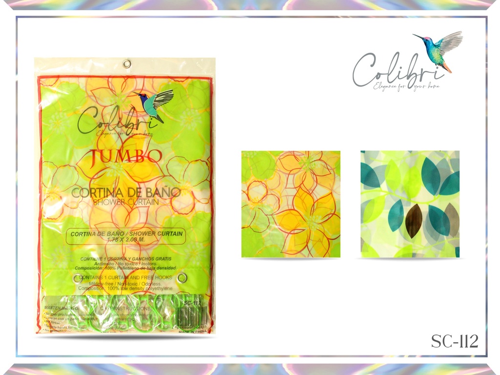 CORTINA DE BAÑO JUMBO 0.06MM