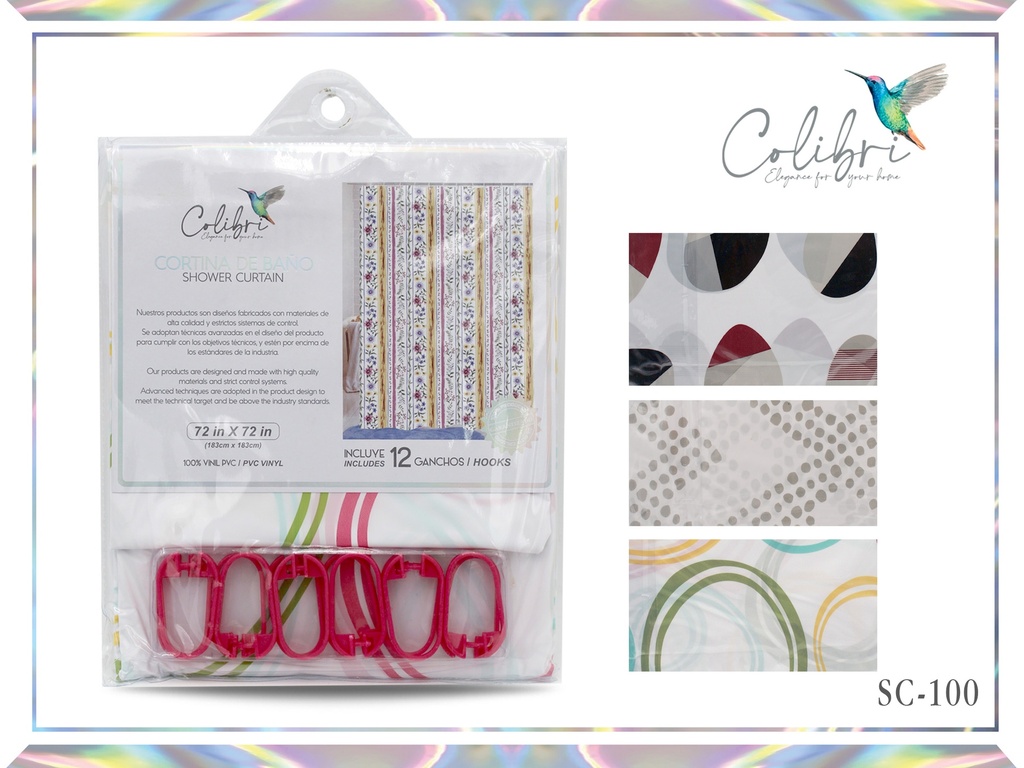 CORTINA DE BAÑO DE PVC