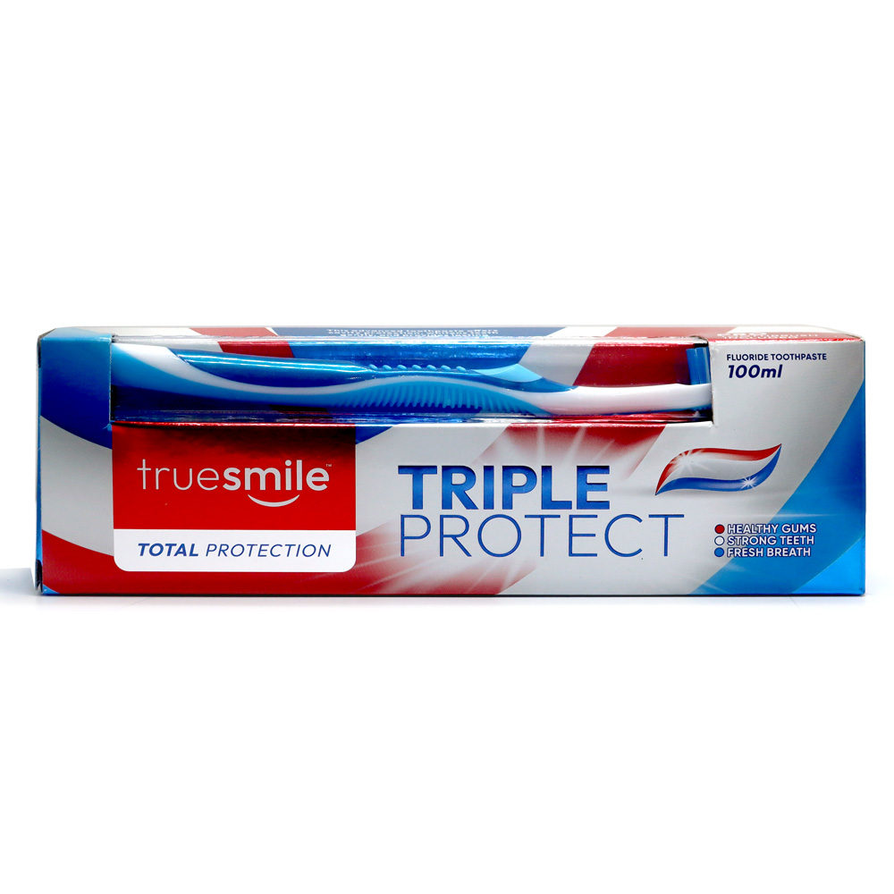 KIT DENTAL TRUESMILE 100 ML TRIPLE ACTION 2 PZA