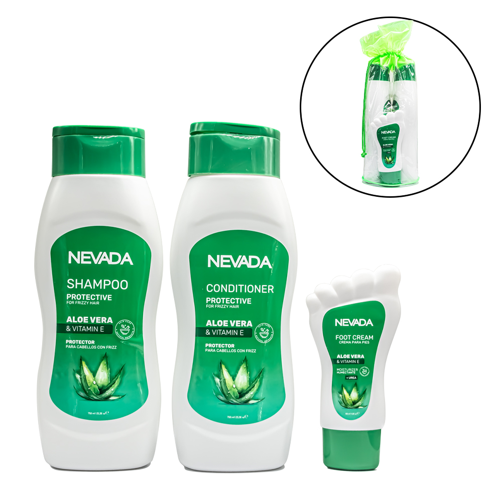 SET CAPILAR NEVADA 750 ML ALOE VERA 3 PZA