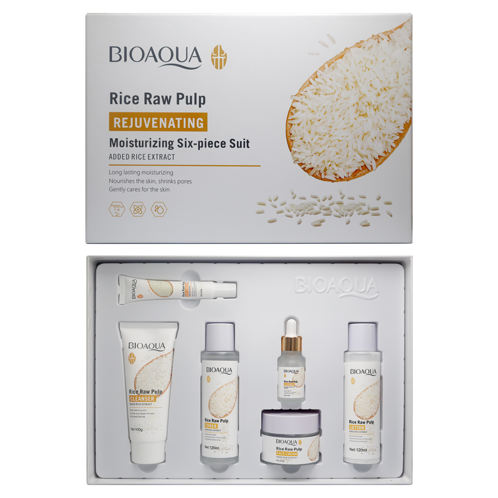 SET FACIAL BIOAQUA ARROZ 6 PZA