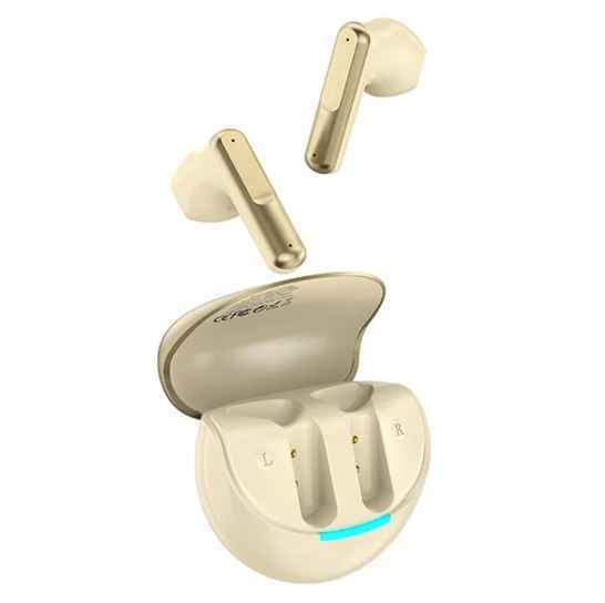 CELEBRAT W61 DORADO / AURICULARES INALAMBRICOS / BLUETOOTH 5.3 / CONTROLES TACTILES / HASTA 4 HORAS DE USO / BASE CON TIPO-C