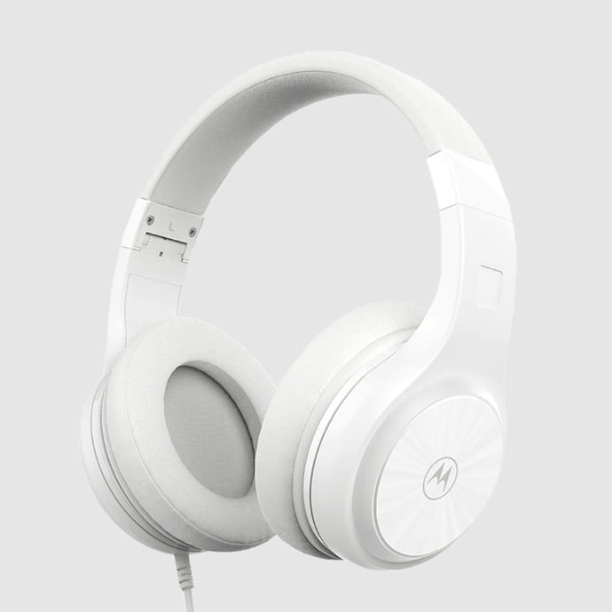 MOTOROLA XT120 / AUDIFONO PLEGABLE CON CABLE / CANCELACION DE RUIDO / COLOR BLANCO / CONEXION 3.5MM