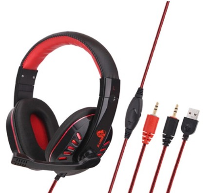 X-LION HP-600 / AUDIFONO CON MICROFONO GAMING / CONEXION 3.5MM / COLOR ROJO-NEGRO