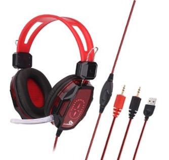 X-LION HP-900 / AUDIFONO CON MICROFONO GAMING / CONEXION 3.5MM / COLOR ROJO-NEGRO