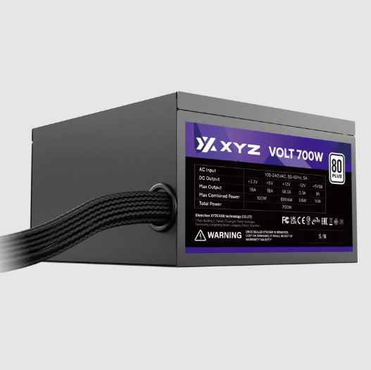 XYZ VOLT / FUENTE DE PODER DE 700W / 80+ BRONCE / CABLES PLANOS / PFC ACTIVO / ABANICO SILENCIOSO DE 120MM / CAPACITORES TEAPO