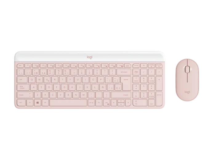 LOGITECH SLIM COMBO MK470 (ROSE) /TECLADO MULTIMEDIA Y RATÓN ÓPTICO INALÁMBRICOS / RECEPTOR USB / NEGRO / ESPAÑOL