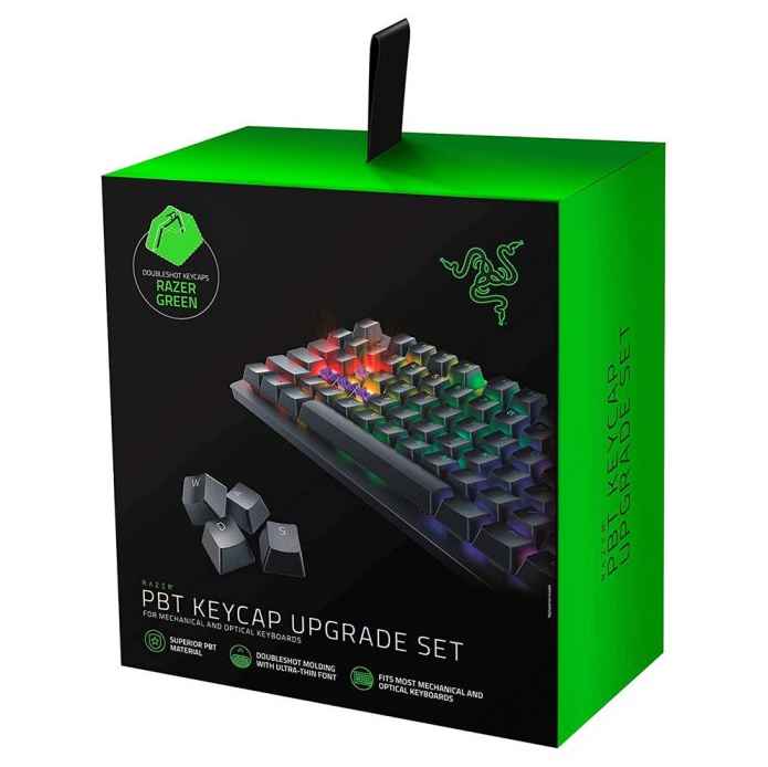 RAZER PBT KEYCAP UPGRADE SET / KIT DE 120 TECLAS CON VERDES / DOUBLESHOT KEYCAP / COMPATIBLE CON TECLADO MECANICO Y OPTICO