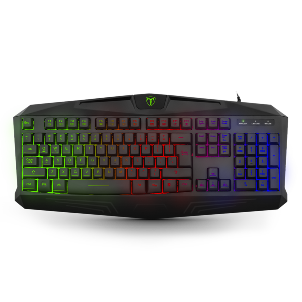 T-DAGGER TANKER RAINBOW T-TGK106 - TECLADO GAMING / ILUMINACION RGB LED 3 COLOR BACKLIGHT / INGLES / NEGRO